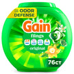 Gain Flings Laundry Detergent Pacs, 76 Count, Original Scent, with Odor Defense, concentrated laundry soap pacs 🍁 All In One Marketplace Canada