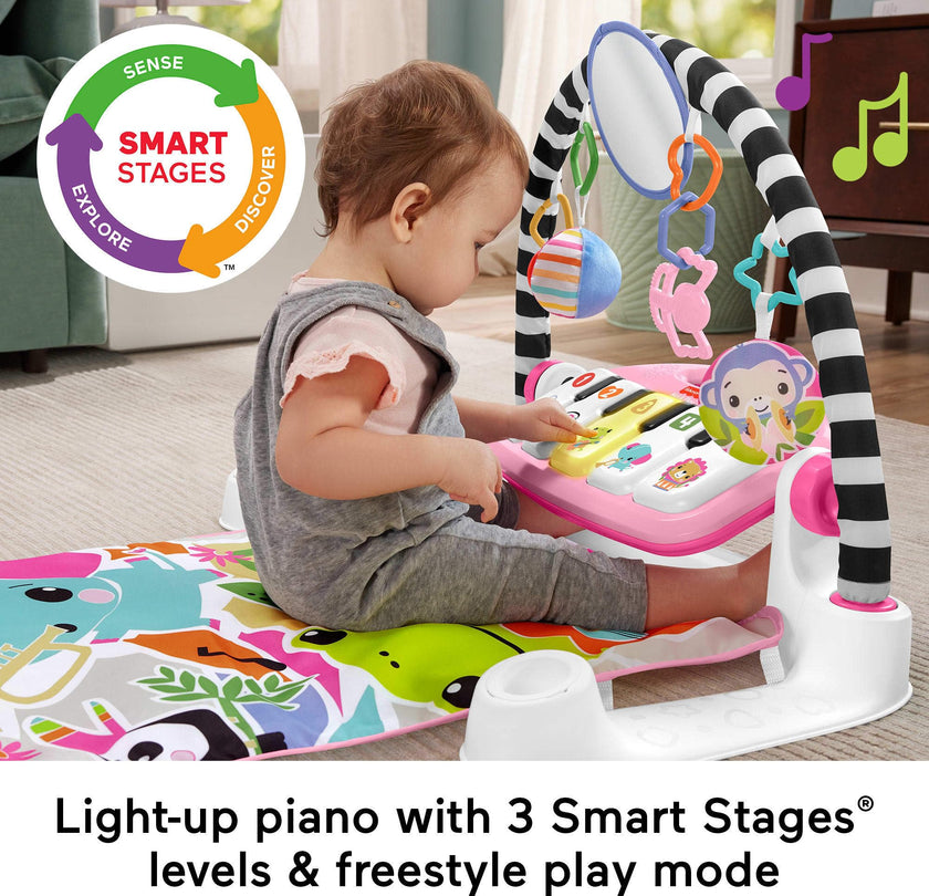 Fisher-Price Glow and Grow Kick & Play Piano Gym, Pink 🍁 All In One Marketplace Canada