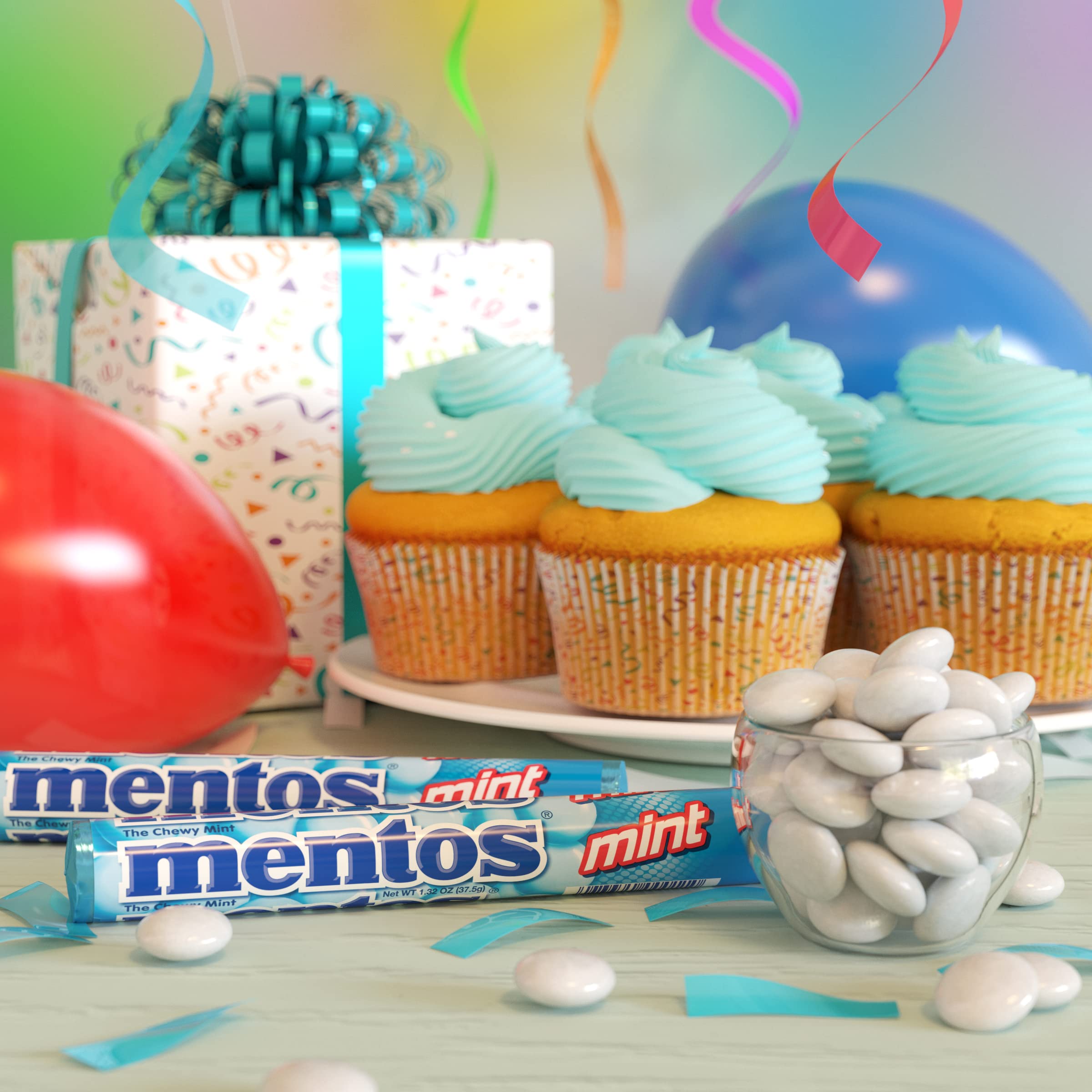 Mentos Chewy Mints, Mint - Pack of 20 Rolls (280 Pieces), 37g per roll 🍁 All In One Marketplace Canada