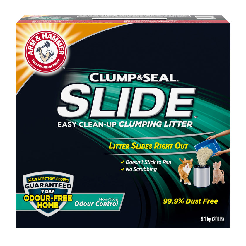 ARM & HAMMER Cat Litter, Clump & Seal Slide, Non-Stop Odour Control, 7 Days of Odour Control, Dust Free, Clumping Clay Litter, 9.1kg (Pack of 1) 🍁 All In One Marketplace Canada
