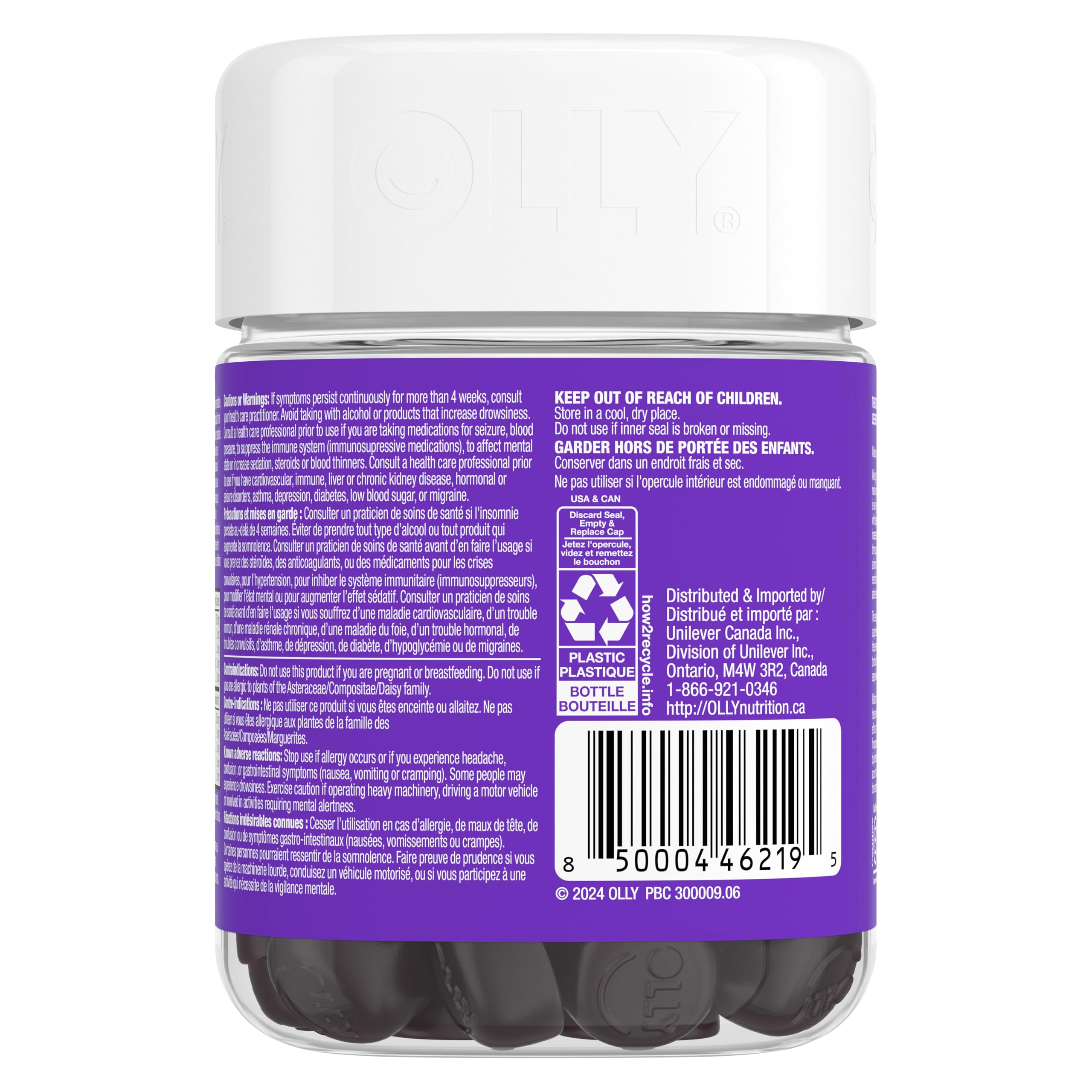 OLLY Sleep Gummy Supplement helps promote a healthy sleep cycle Blackberry Zen with melatonin, L-Theanine & botanicals 25 day Supply, 50 gummies 🍁 All In One Marketplace Canada