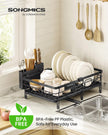 SONGMICS Dish Drainer Rack, Large Extendable Draining Board Rack for Small Spaces, 360° Rotating Extendable Spout, Kitchen Sink Drainer, Steel, 46.5 x 29.6 x 14 cm, Ink Black KCS556BH01 🍁 All In One Marketplace Canada