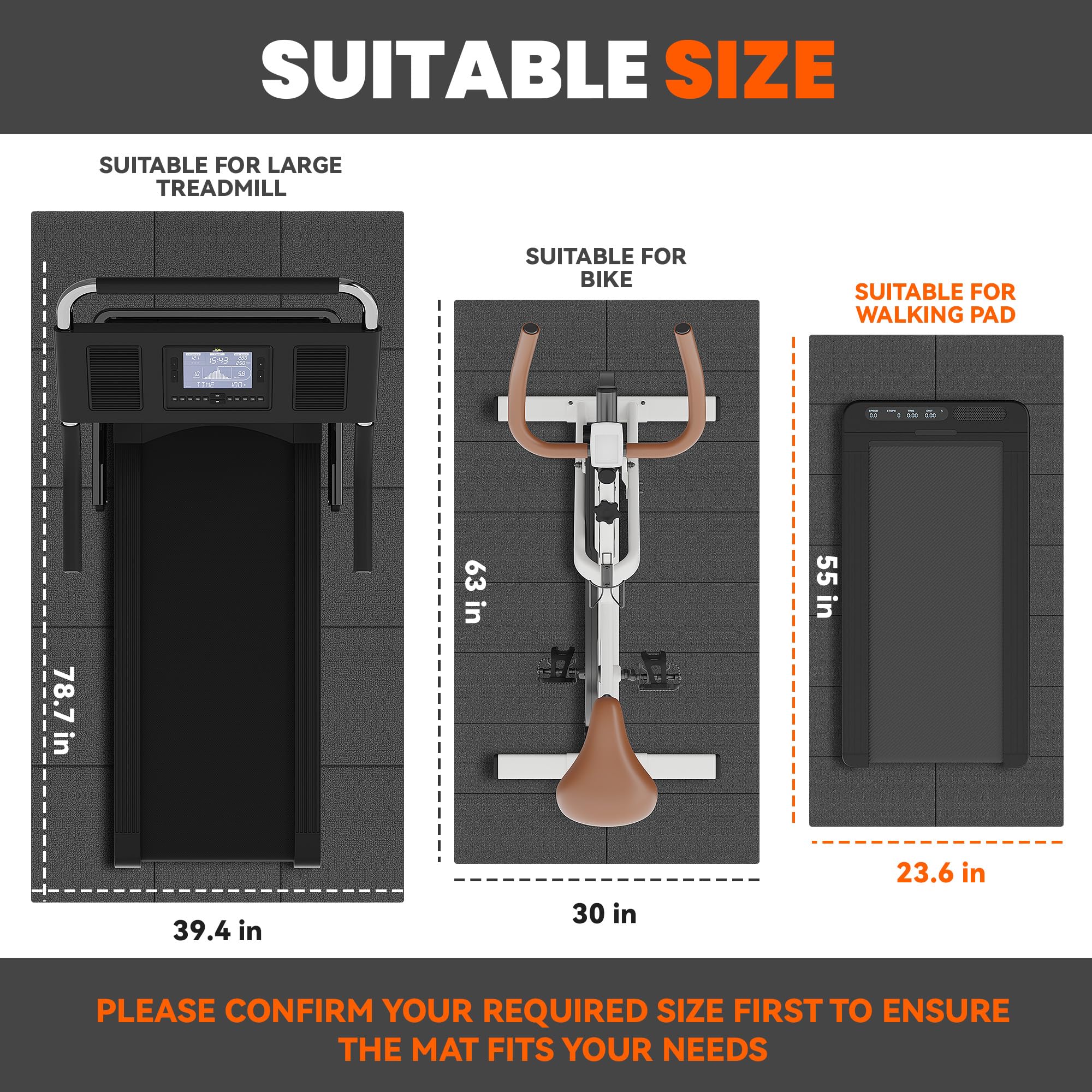 Stepwaver Walking Pad Mat for Carpet, Treadmill Mat for Hardwood Floors, High Density, 1/4 Thickness, Foldable, Floor Protection for Bike, Elliptical, Treadmill 🍁 All In One Marketplace Canada