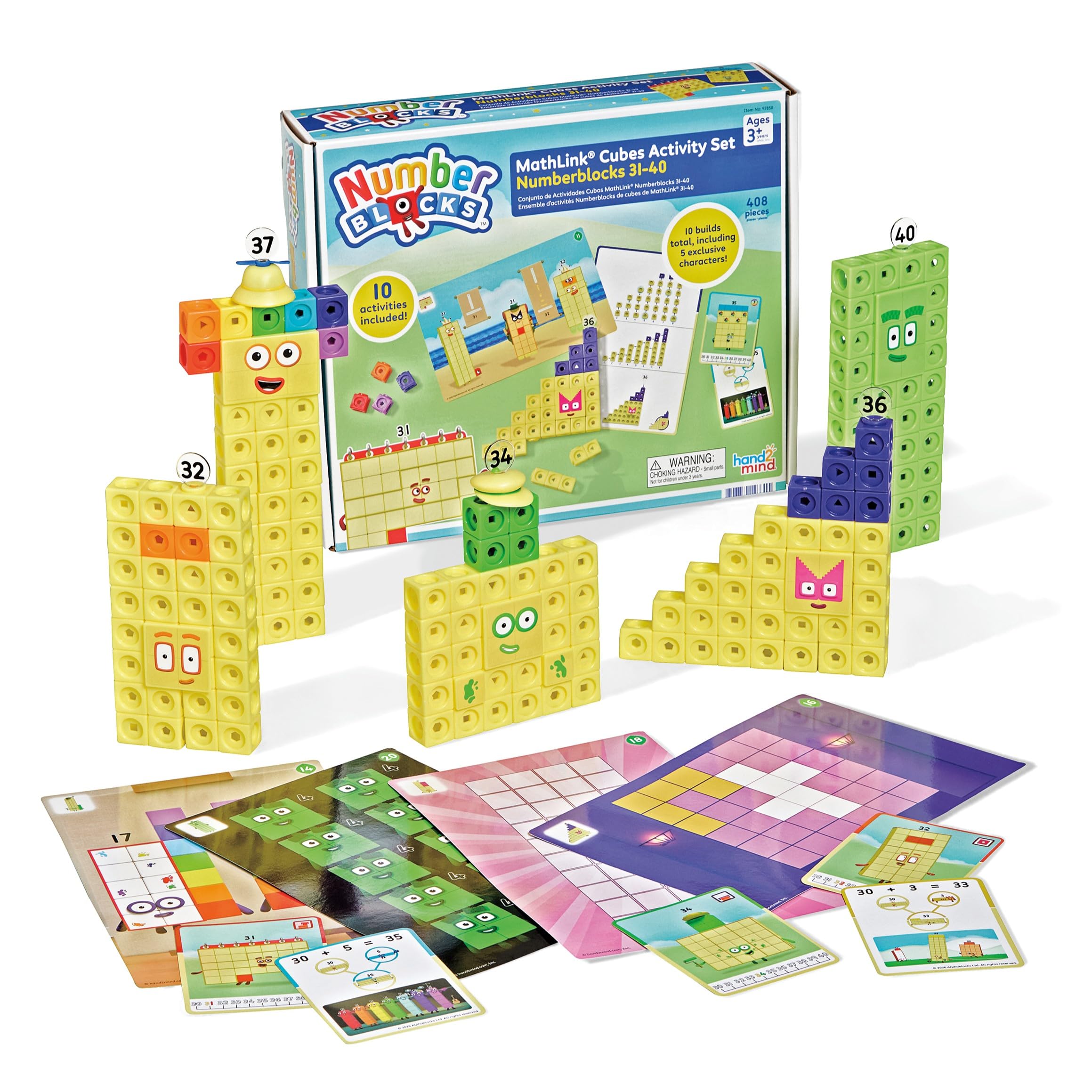 hand2mind Numberblocks 31-40 MathLink Cubes Activity Set - Learn Numbers & Early Math Skills, Preschool and Kindergarten Learning Activities, Educational Toys for Kids, Counting Math Manipulatives 🍁 All In One Marketplace Canada
