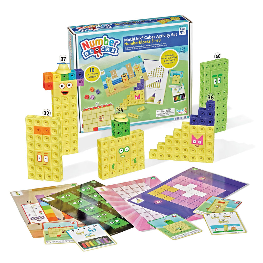 hand2mind Numberblocks 31-40 MathLink Cubes Activity Set - Learn Numbers & Early Math Skills, Preschool and Kindergarten Learning Activities, Educational Toys for Kids, Counting Math Manipulatives 🍁 All In One Marketplace Canada