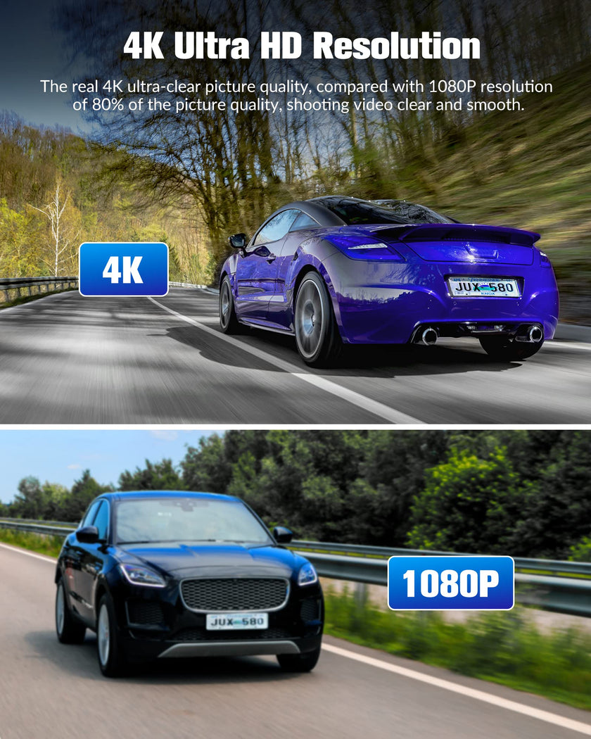 Dash Camera for Cars, 4K Dash Cam Front and Rear, Triple Car Camera with 32GB Card,Built-in IR Night Vision,2.0'' IPS Screen,170°Wide Angle,WDR,HDR,G-Sensor,24H Parking Mode, Loop Recording 🍁 All In One Marketplace Canada