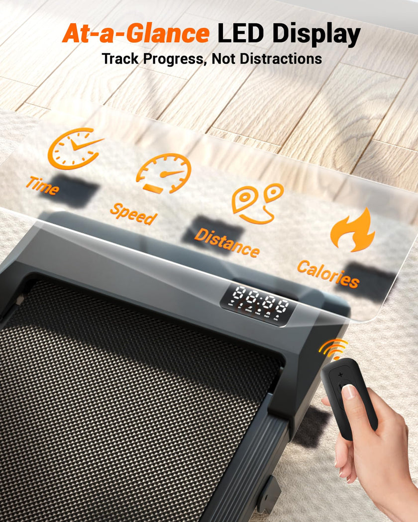 MJWW Walking Pad with 6% Incline, No-Assembly Under Desk Treadmill, 2.5 HP Quiet Motor, APP & Remote Control, LED Display, 300 lbs Capacity for Home/Office 🍁 All In One Marketplace Canada