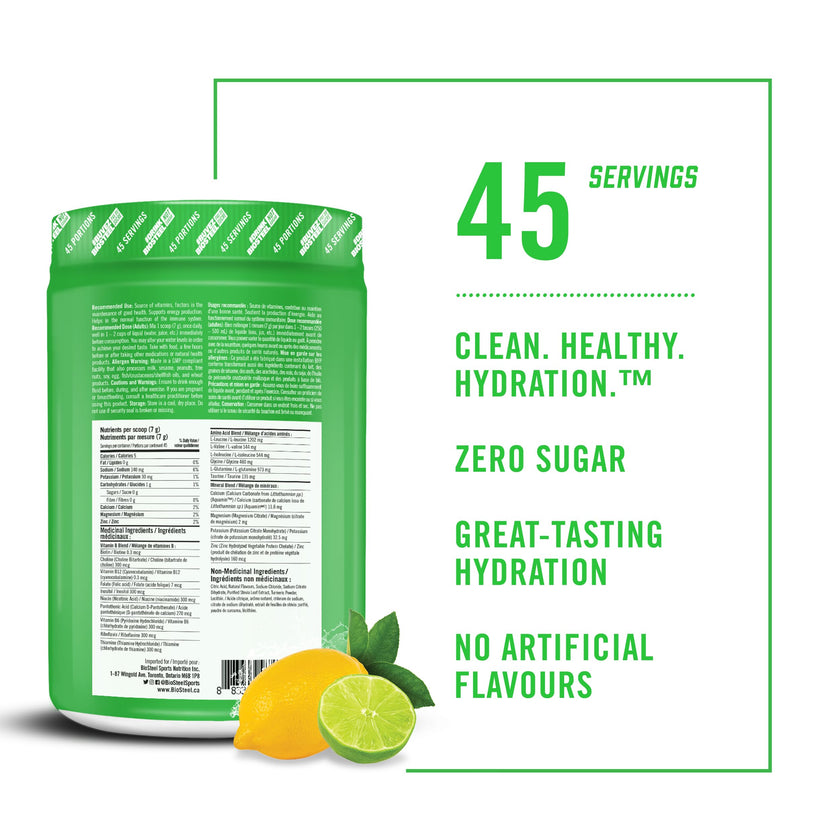 BioSteel Electrolyte Hydration Mix, Lemon Lime, 45 Servings 🍁 All In One Marketplace Canada