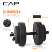 CAP Barbell 40-Pound Adjustable Cement Dumbbell Set – Versatile Vinyl Coated Weights for Home Gym Excellence 🍁 All In One Marketplace Canada
