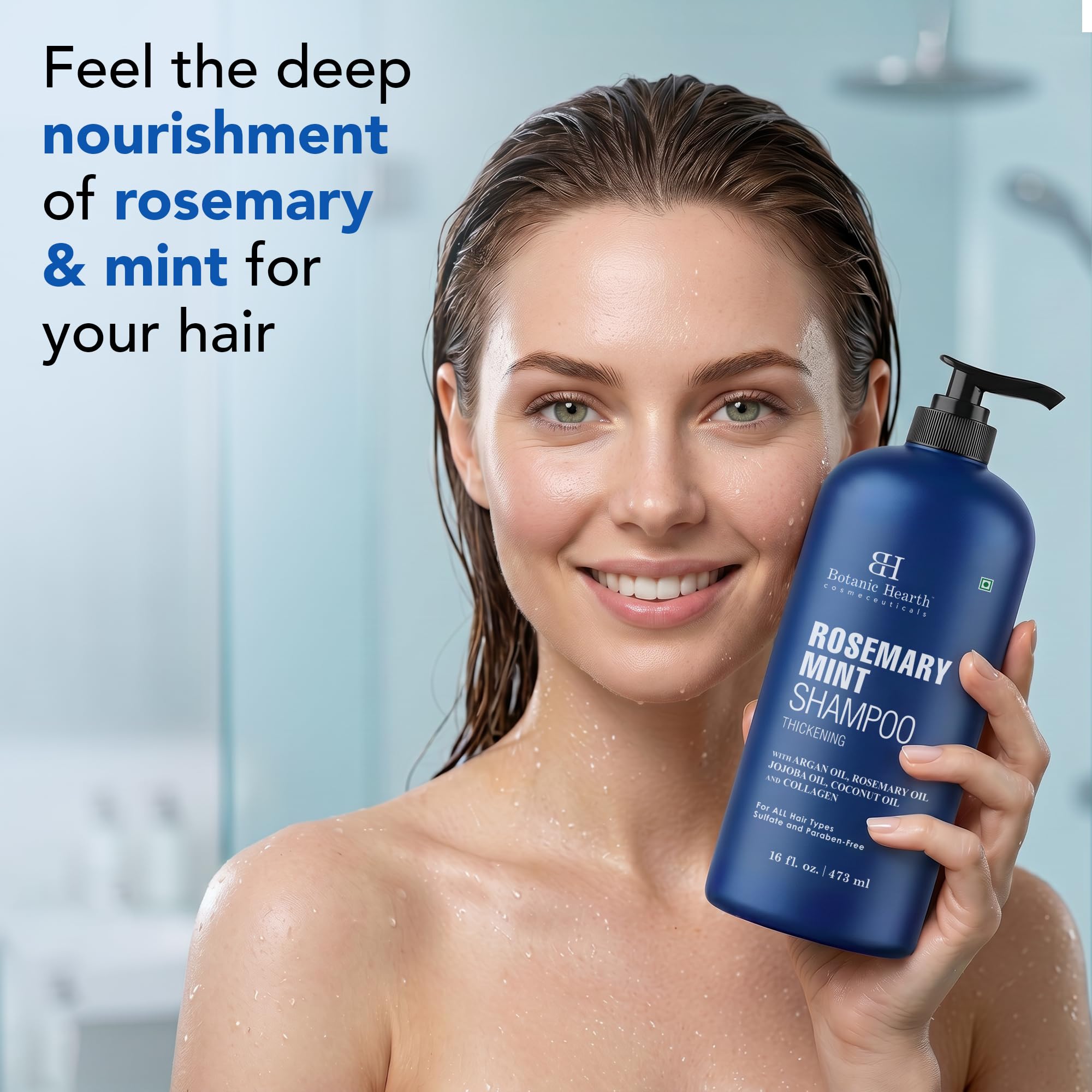 Botanic Hearth Rosemary Shampoo with Biotin & Mint, Sulfate-Free Deep Cleansing Shampoo for Thicker, Fuller-Looking Hair, Nourishing Scalp Care, 16 fl oz 🍁 All In One Marketplace Canada