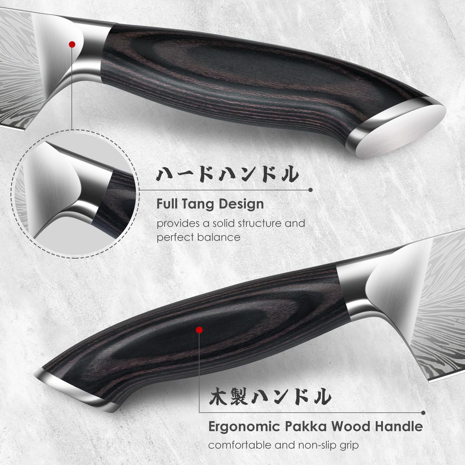 SANMEIHO Chef Knife in Powder Steel, Japanese Kitchen Knife 8 Inch, Ultra Sharp Chef's Knives, High Carbon Japanese Utility Knives for Meat Vegetable with Ergonomic Pakkawood Handle 🍁 All In One Marketplace Canada