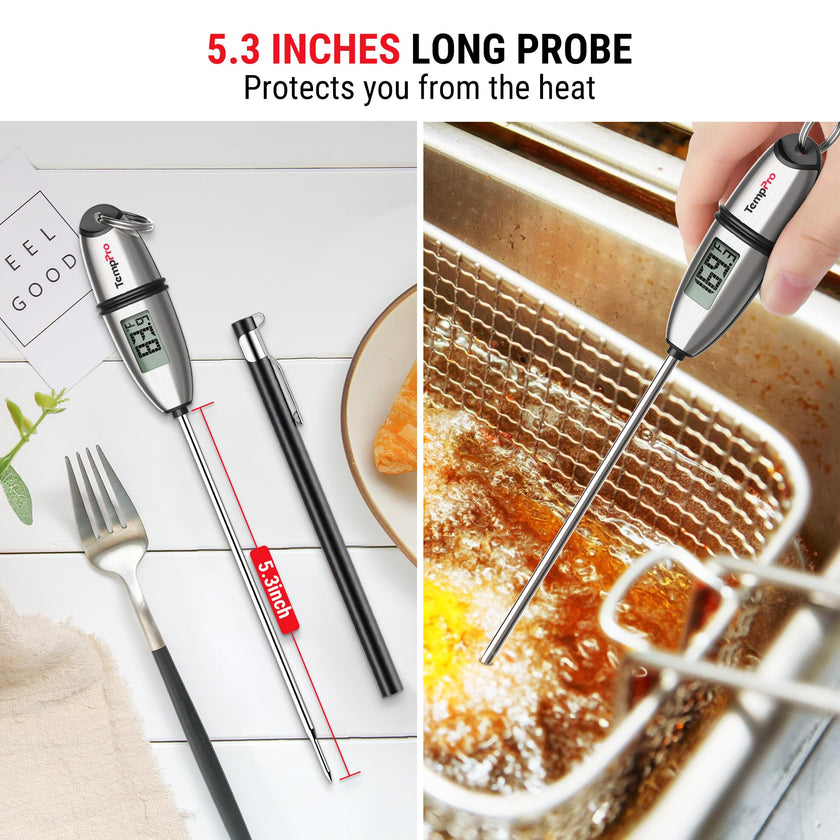 TempPro TP02S Digital Food Thermometer for Cooking Bread Baking Sourdough Liquids, Meat Thermometer Digital with Super Long Probe for Kitchen BBQ Yogurt Candy Making Accessory (Previously ThermoPro) 🍁 All In One Marketplace Canada