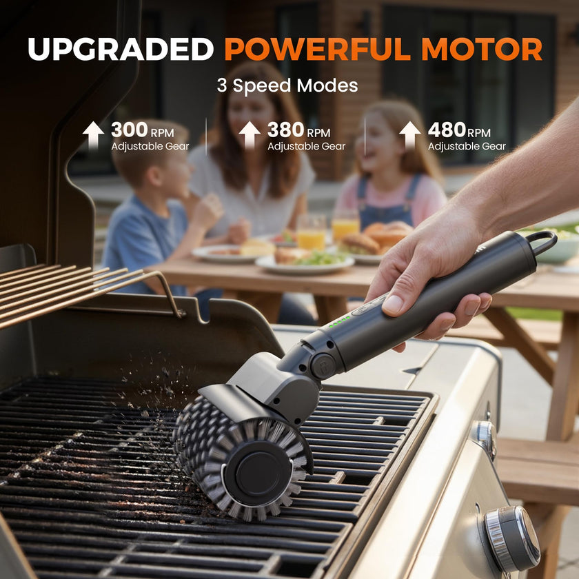 Leebein Electric Grill Brush for Outdoor, 2026 New BBQ Grill Cleaner with 3 Heads, 3-Speed & Angle Adjust Cordless Rotary Grill Brush, 150 Mins Runtime Grill Cleaning Brush for Barbecue Grates 🍁 All In One Marketplace Canada