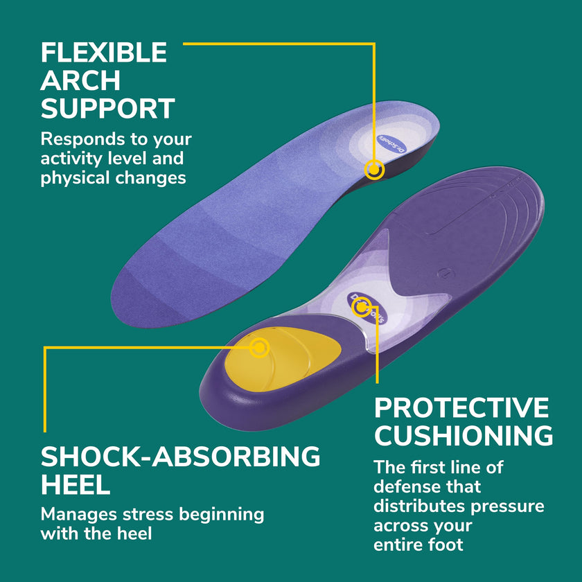 Dr. Scholl's Prevent Pain Protective Insoles, Protect Against Foot, Knee, Lower Back Pain, Promote Foot Health & Wellness, Trim to Fit Insert, Women Shoe Size 8-14, 1 Pair 🍁 All In One Marketplace Canada