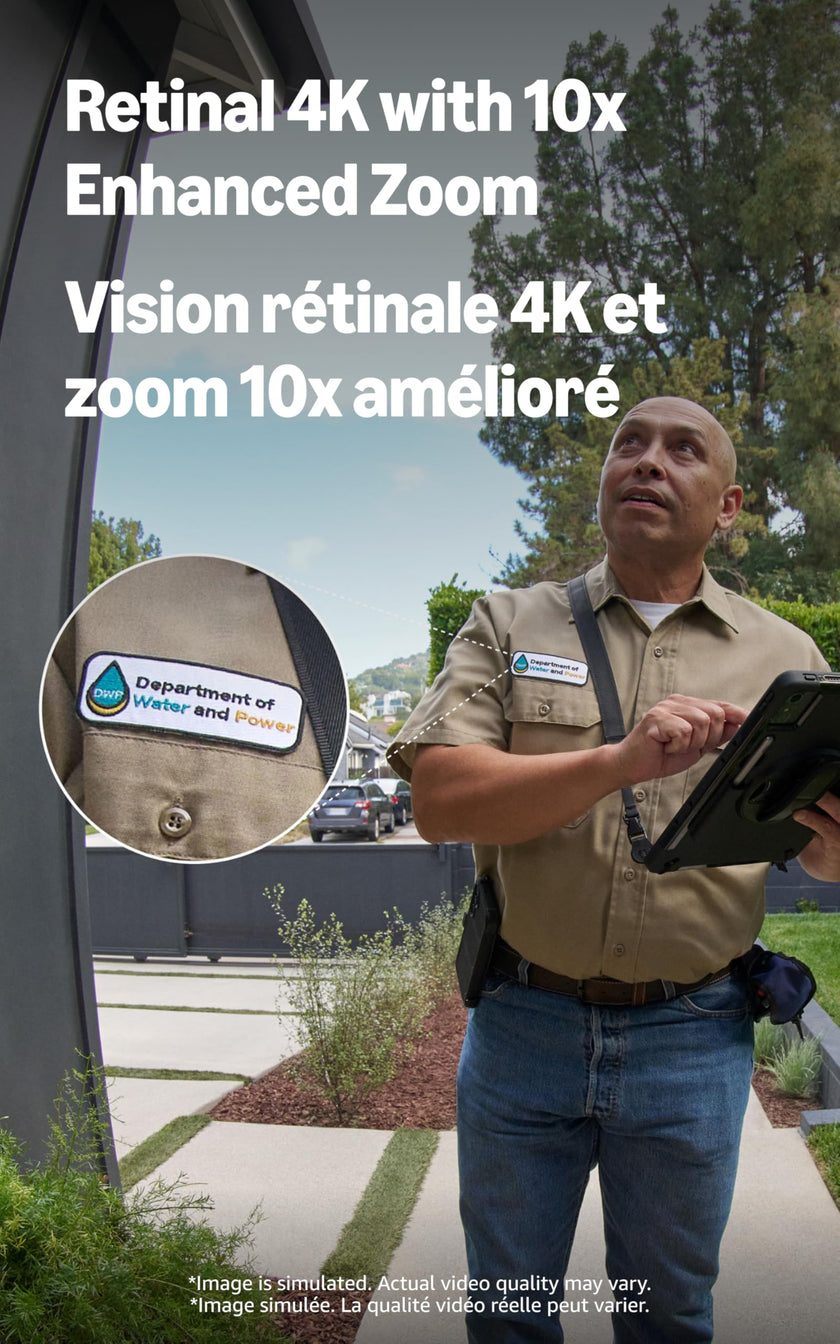 Ring Wired Doorbell Pro (Newest Model) — Retinal 4K with wide-angle video, 10x Enhanced Zoom, and Low-Light Sight, Deep Silver 🍁 All In One Marketplace Canada