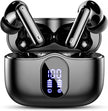 Wireless Earbuds, Bluetooth Headphones 5.4 HiFi Stereo, Wireless Earphones with ENC Noise Cancelling Mic, IP7 Waterproof in Ear Headphones, LED Digital Display Ear Buds, Touch Control, Black 🍁 All In One Marketplace Canada