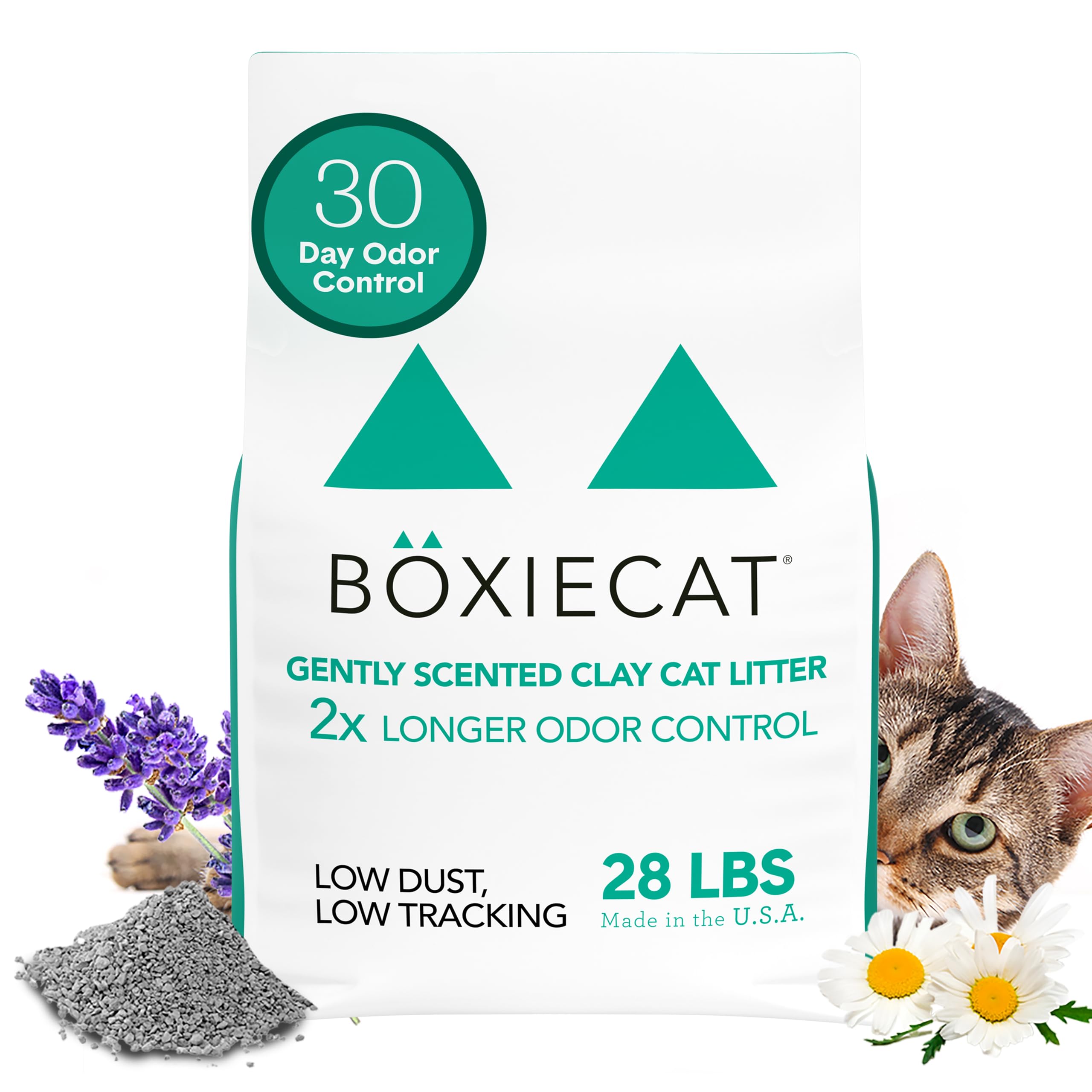 Boxie Premium Gently Scented Cat Litter 30 Day Odor Control Clumping Clay Kitty Litter, 99.9% Dust-Free, No Fillers, 28 lb 🍁 All In One Marketplace Canada