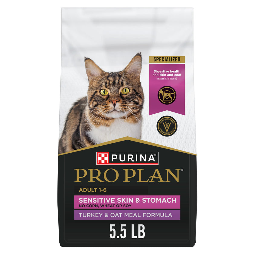 Purina Pro Plan Probiotics, Sensitive Skin & Stomach, Natural Dry Cat Food, Focus Turkey & Oat Meal - 5.5 lb. Bag 🍁 All In One Marketplace Canada