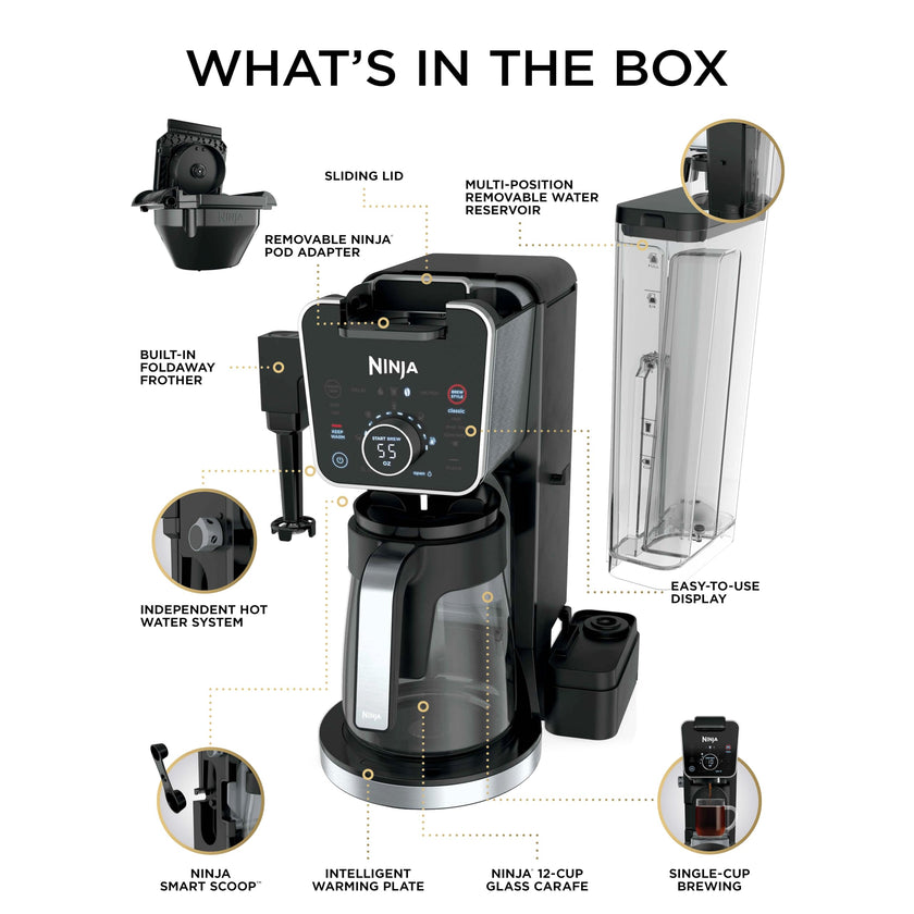 Ninja CFP301C DualBrew Pro Specialty Coffee System, Single-Serve, Pod, and 12-Cup Drip Coffee Maker (Canadian Version) , Black 🍁 All In One Marketplace Canada