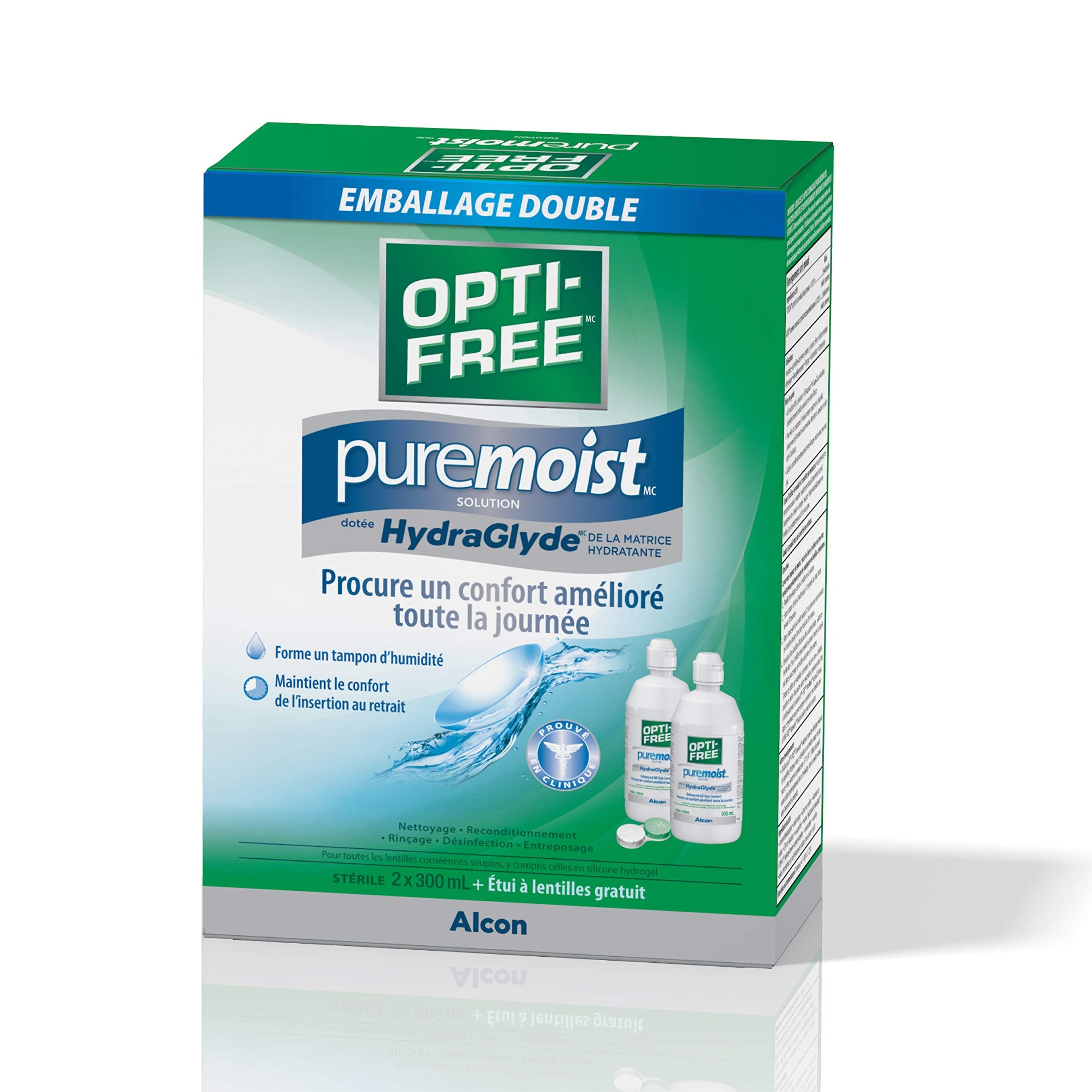 Opti-Free PureMoist with HydraGlyde Twin Pack, Multipurpose Contact Lens Solution, 2 x 300 ml 🍁 All In One Marketplace Canada