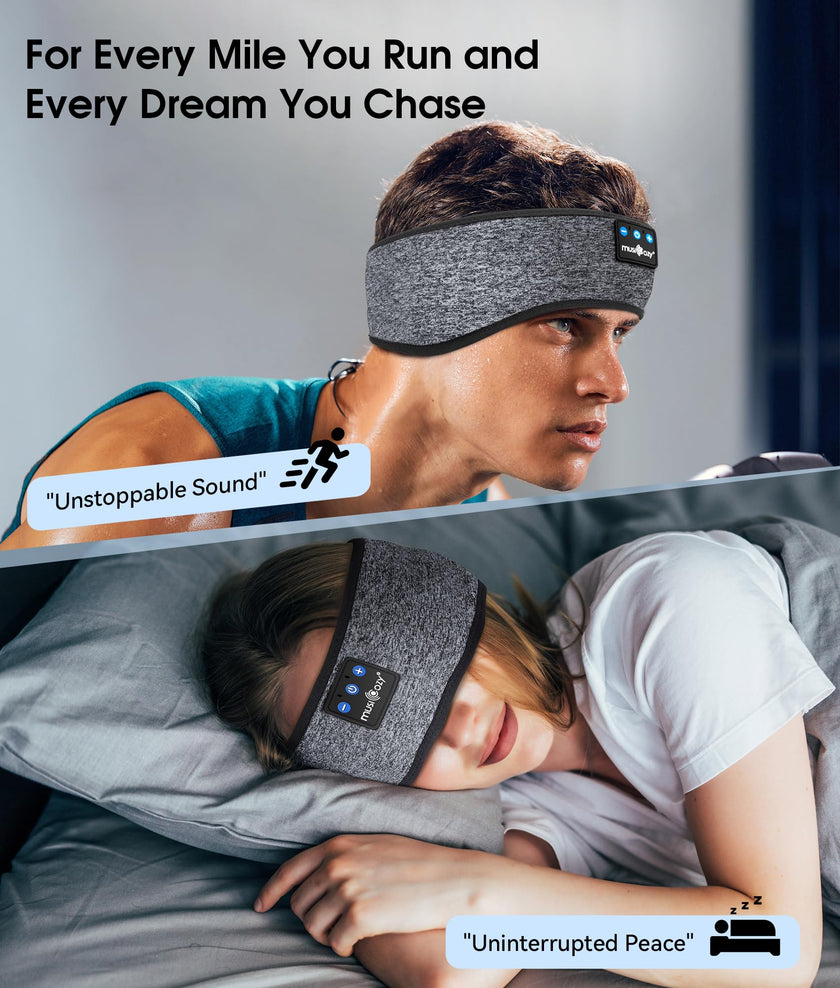 MUSICOZY Bluetooth 5.4 Sleep Headphones Headband, Wireless Sleeping Headphones Sleep Mask Earbuds IPX6 Waterproof for Side Sleepers Workout Running Insomnia Travel Yoga Cool Tech Gadgets Unique Gift 🍁 All In One Marketplace Canada
