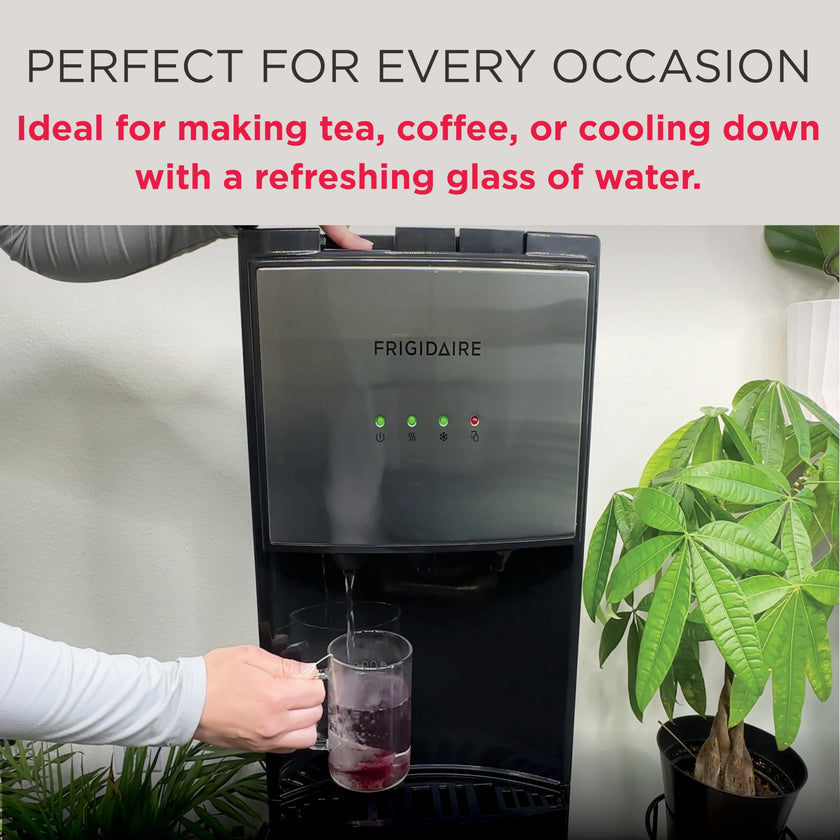 Frigidaire, 5 Gallon Bottom Loading Hot and Cold Water Dispenser, Stainless Steel 🍁 All In One Marketplace Canada