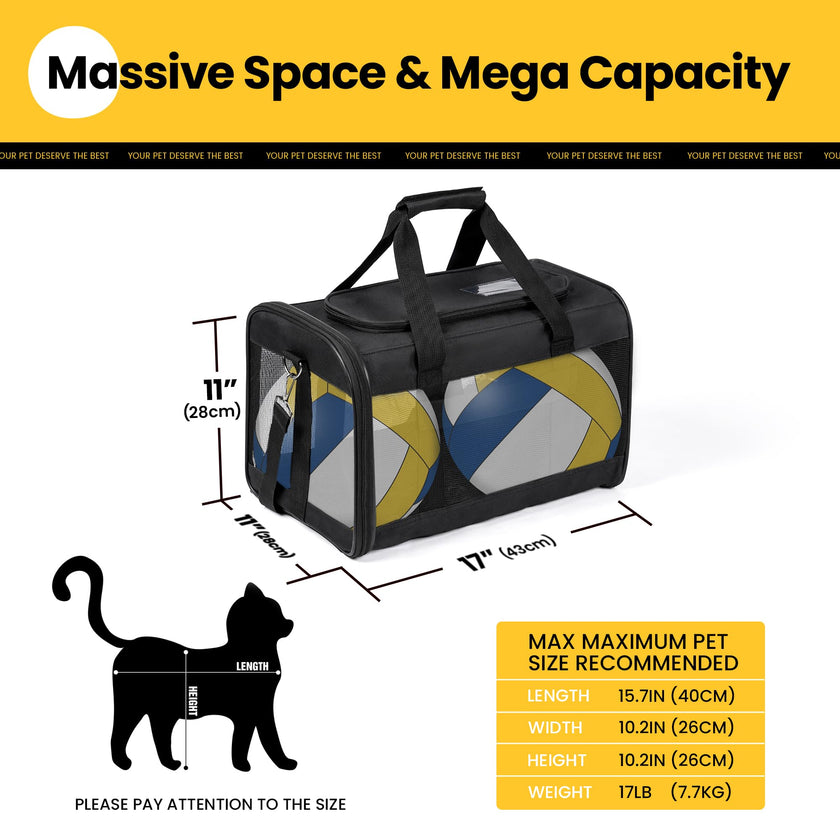 Conlun Cat Carrier Airline Approved, Soft-Sided Dog Carrier with Inner Safety Leash, Pet Transport Carrier for Small-Medium Cats Puppies up to 15 Lbs, Collapsible Travel Kitten Carrier Bag -Black M 🍁 All In One Marketplace Canada