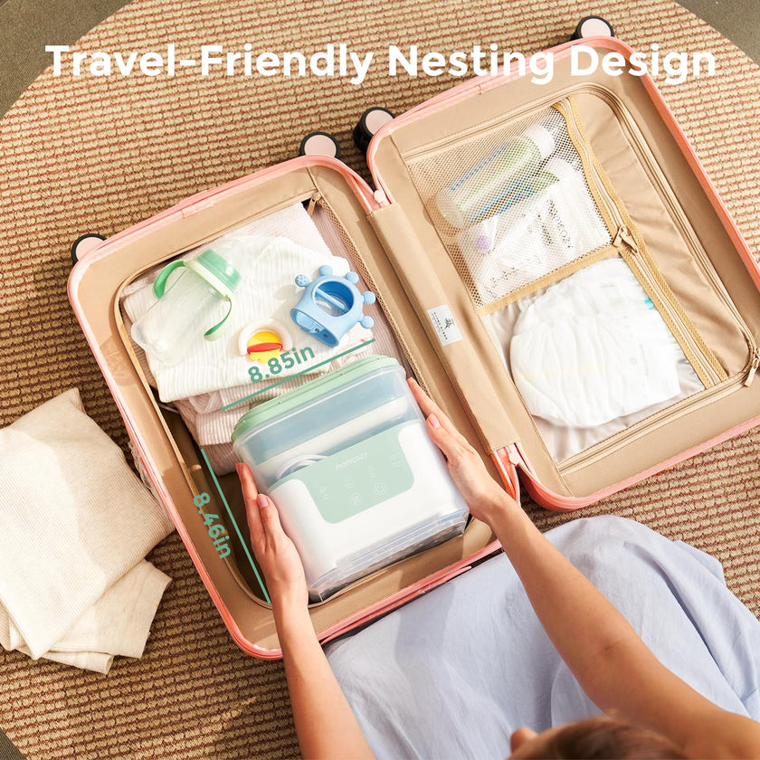 Momcozy Bottle Sterilizer and Dryer, Modular Nesting Space Saving Design, 6 Bottles Capacity, 4 in 1 Compact Sterilizer for Baby Bottles, Breast Pump Parts & Newborn Essentials, Drying Rack Included 🍁 All In One Marketplace Canada