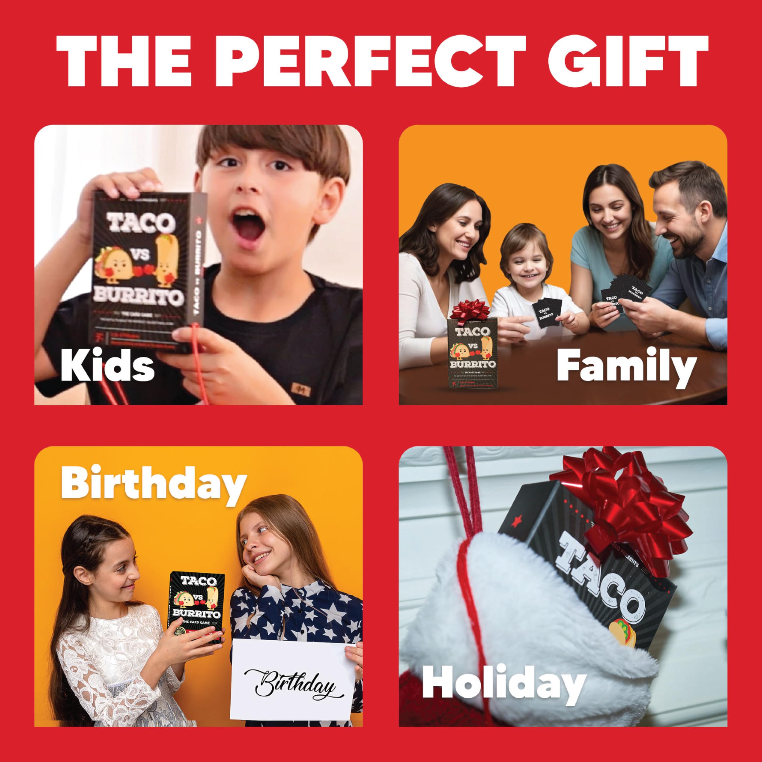 Taco vs Burrito - The Wildly Popular Surprisingly Strategic Card Game Created by a 7 Year Old - a Family-Friendly Party Game for Kids, Teens & Adults 🍁 All In One Marketplace Canada