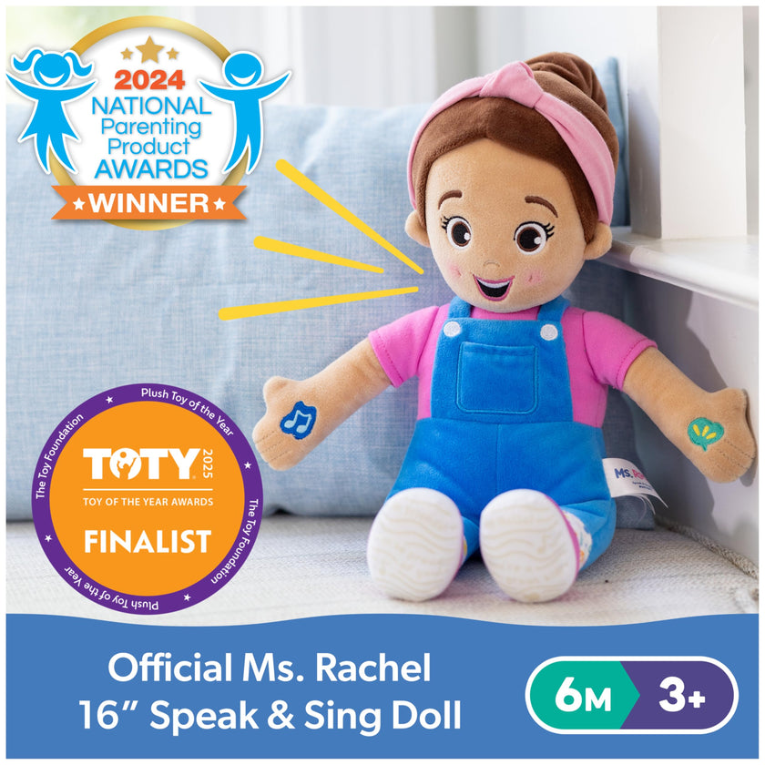 Ms. Rachel Official Speak & Sing Doll, 16” Tall Interactive Toy with 4 Songs & 16+ Phrases, Toddler Toys for Girls & Boys Ages 6 Months to 3+ Years 🍁 All In One Marketplace Canada