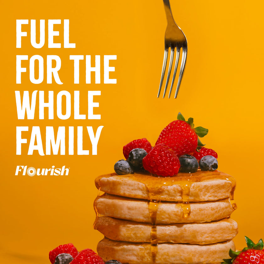 Flourish Protein Pancake & Waffle Mix with Whey Protein, No Added Sugar, High in Fiber - Just Add Water - Buttermilk Flavour, 430 g Each (2 Pack) - Made in Canada 🍁 All In One Marketplace Canada
