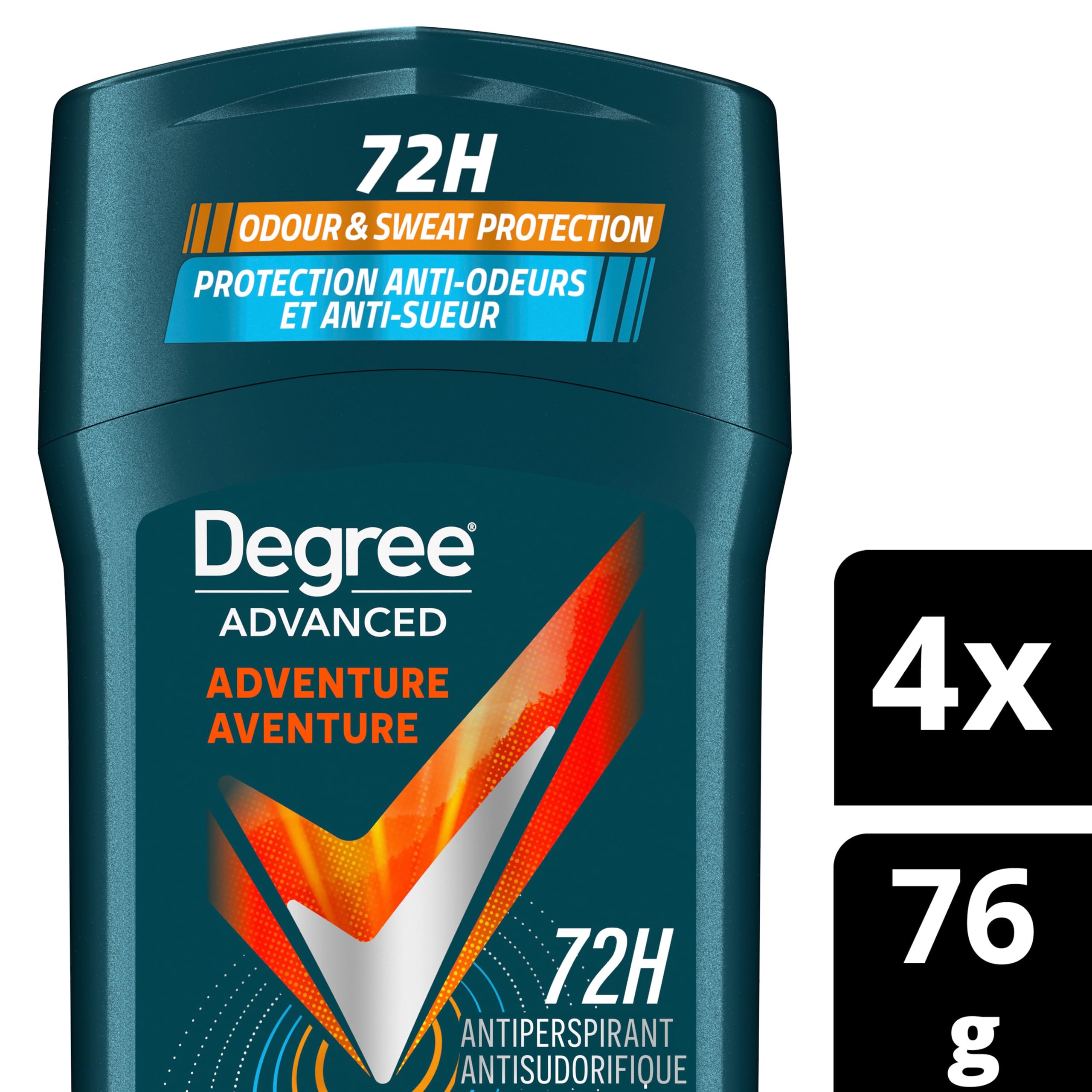 Degree Men Antiperspirant Deodorant for 72-Hour Sweat and Odour Protection, Adventure, 76g (Pack of 4) 🍁 All In One Marketplace Canada