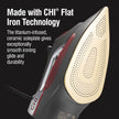 CHI Steam Iron for Clothes with 8’ Retractable Cord, 1700 Watts, 3-Way Auto Shutoff, 400+ Holes, Professional Grade, Temperature Control Dial, Titanium Infused Ceramic Soleplate, Silver (13106) 🍁 All In One Marketplace Canada
