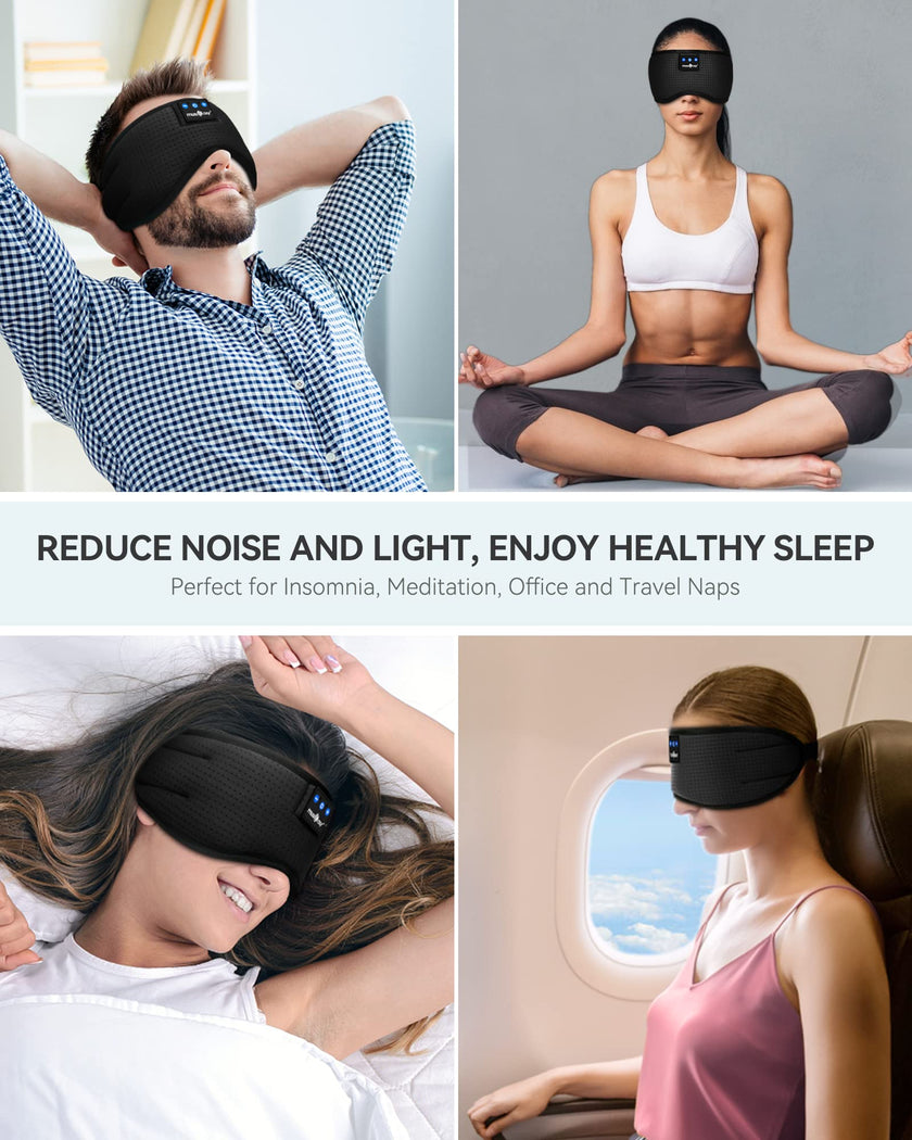 MUSICOZY Sleep Headphones Breathable Bluetooth 5.4 Headband 3D Sleeping Headphones, Wireless Eye Mask Sleep Earbuds for Side Sleeper Office Air Travel Cool Tech Gadgets Unique Gifts (Matte Black) 🍁 All In One Marketplace Canada