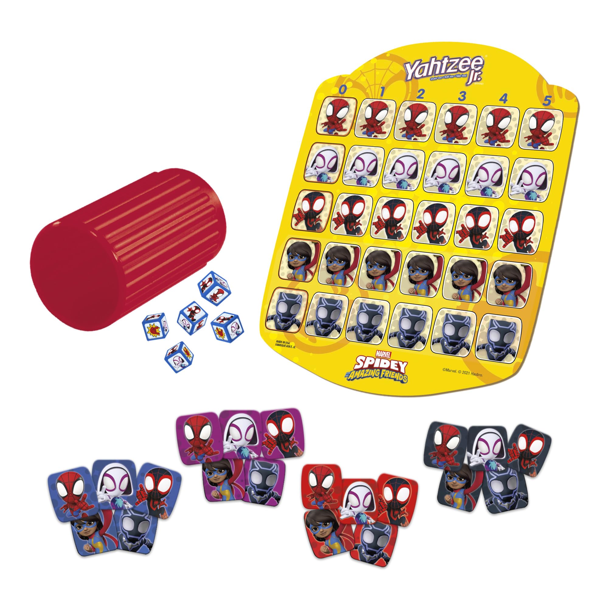 Hasbro Yahtzee Jr.: Marvel Spidey and His Amazing Friends Edition Board Game for Kids Ages 4 and Up, Counting and Matching Game for Preschoolers, English 🍁 All In One Marketplace Canada