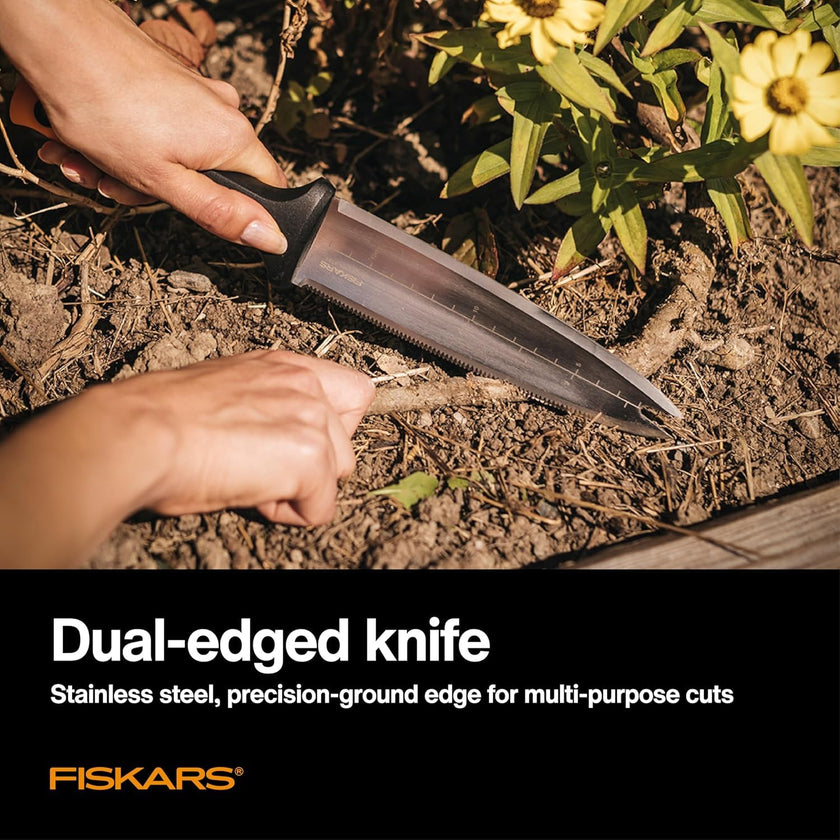 Fiskars Hori Hori Garden Knife, Precision-Ground Serrated Blade, Forked Tip Weeding & Planting Tool,Stainless Steel Adjustable 🍁 All In One Marketplace Canada