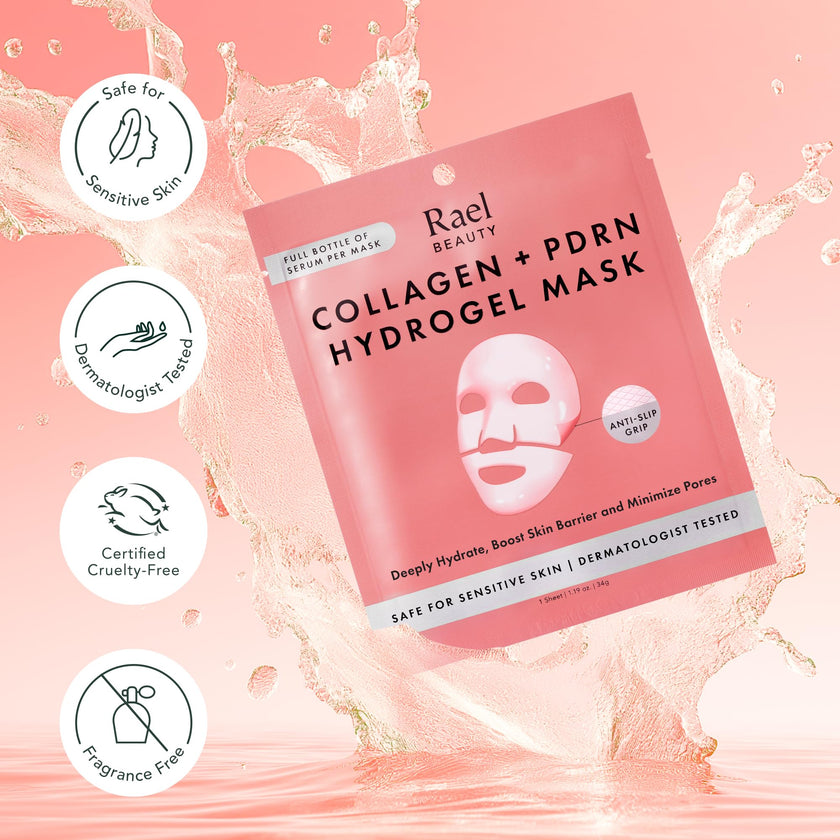 Rael Collagen PDRN Hydrogel Mask - Deep Hydration, Daily Face Masks for Face, Korean Skincare (4 Count) 🍁 All In One Marketplace Canada