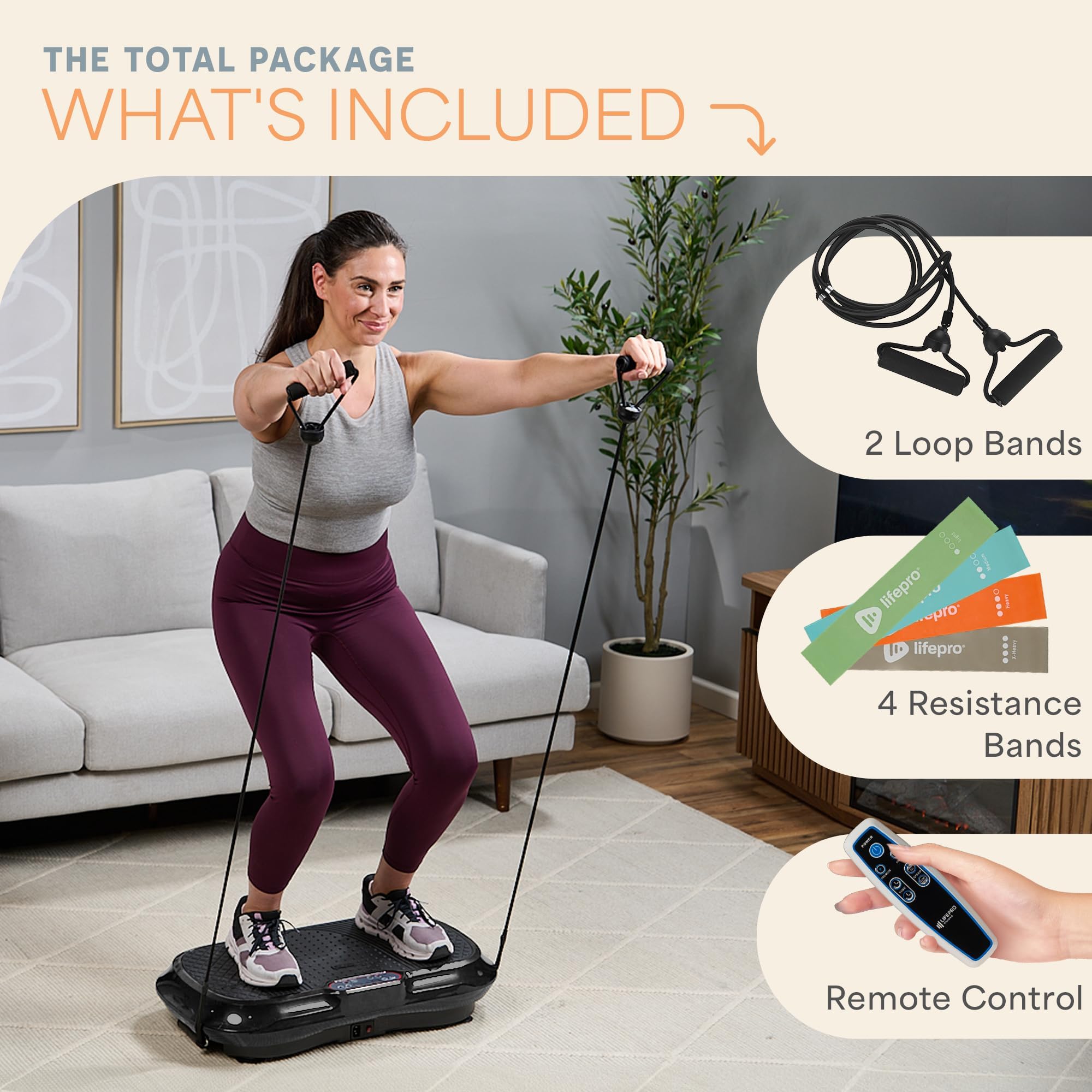 Lifepro Waver Vibration Plate Exercise Machine – Whole Body Oscillation Platform w/ 99 Speed Levels & 9 Programs – Remote Control, Loop & Resistance Bands for Full Body Home Gym Workout 🍁 All In One Marketplace Canada