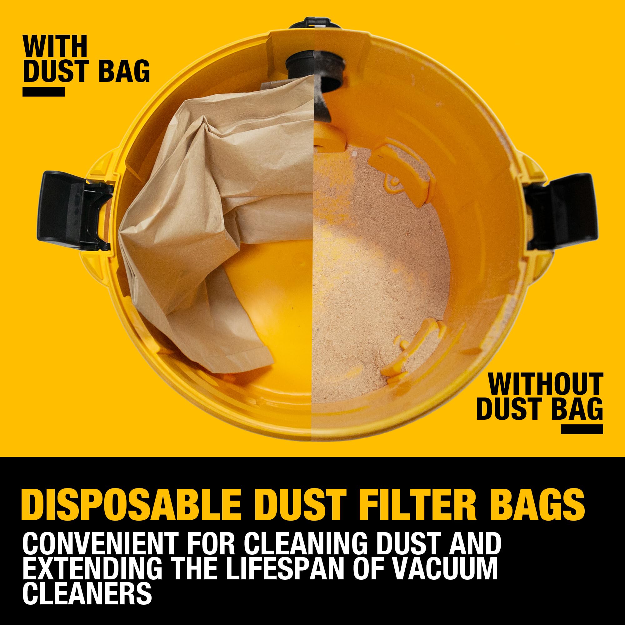 3 Pack DEWALT Dust Bag DXVA19-4101, for 6-10 Gallon Wet/Dry Vacuum, DEWALT Vacuum Bags, Compatible with DXV06P DXV09P DXV09PA DXV10P DXV10PL DXV10S DXV10SA DXV10SB 🍁 All In One Marketplace Canada