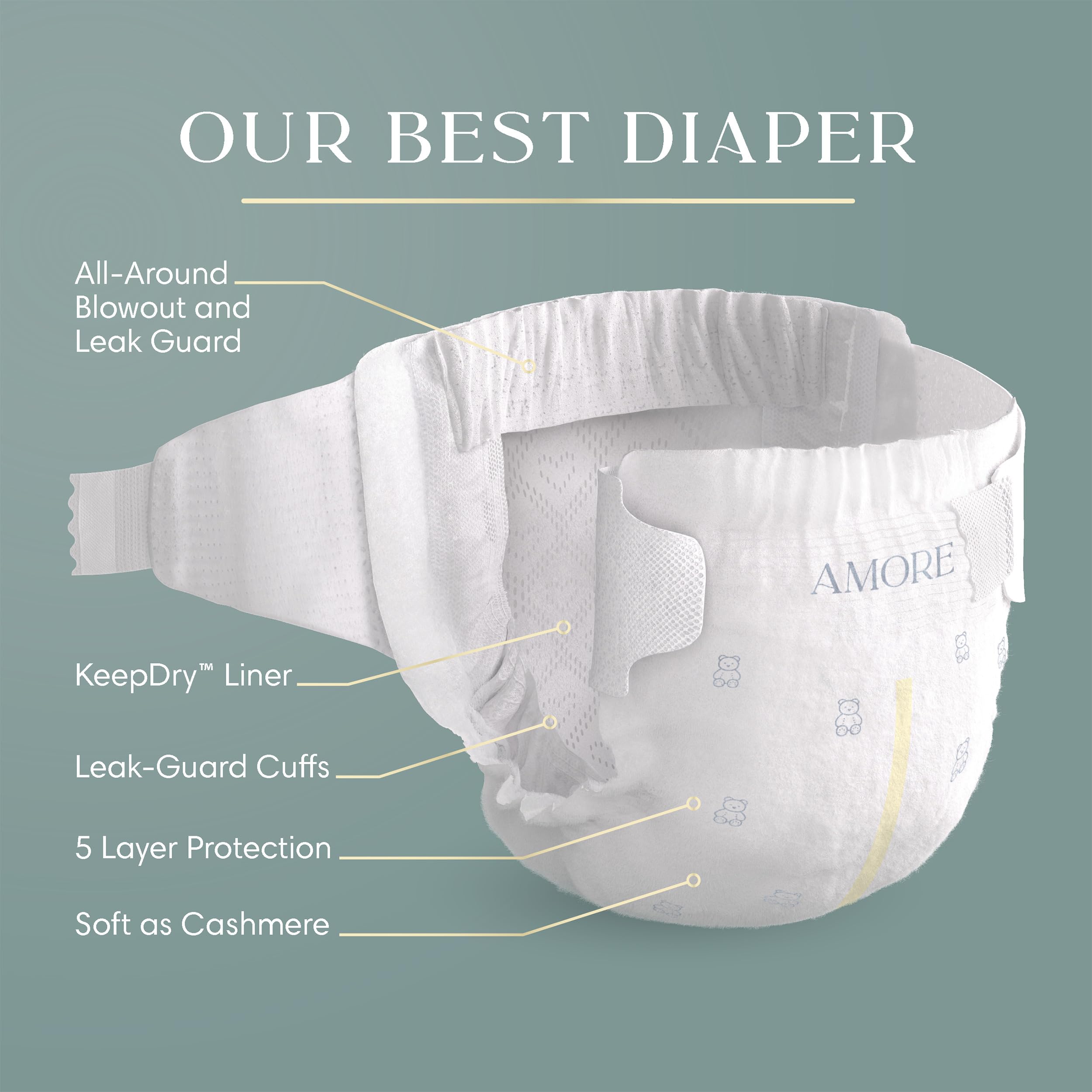 Pampers AMORE, Size 4, Our Best Diaper, 1 Pack (Count of 150) 🍁 All In One Marketplace Canada