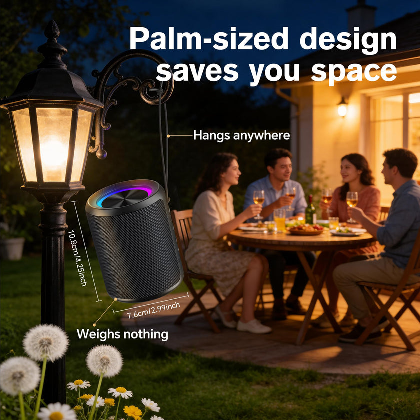 DUDGSIS Portable Bluetooth Speaker Wireless, IPX7 Waterproof Dustproof Mini Speakers, 20W Loud Bass Stereo, 15H Playtime, BT5.3 & TWS, RGB Light, for Outdoor/Shower/Home/Party, Stocking Stuffers 🍁 All In One Marketplace Canada