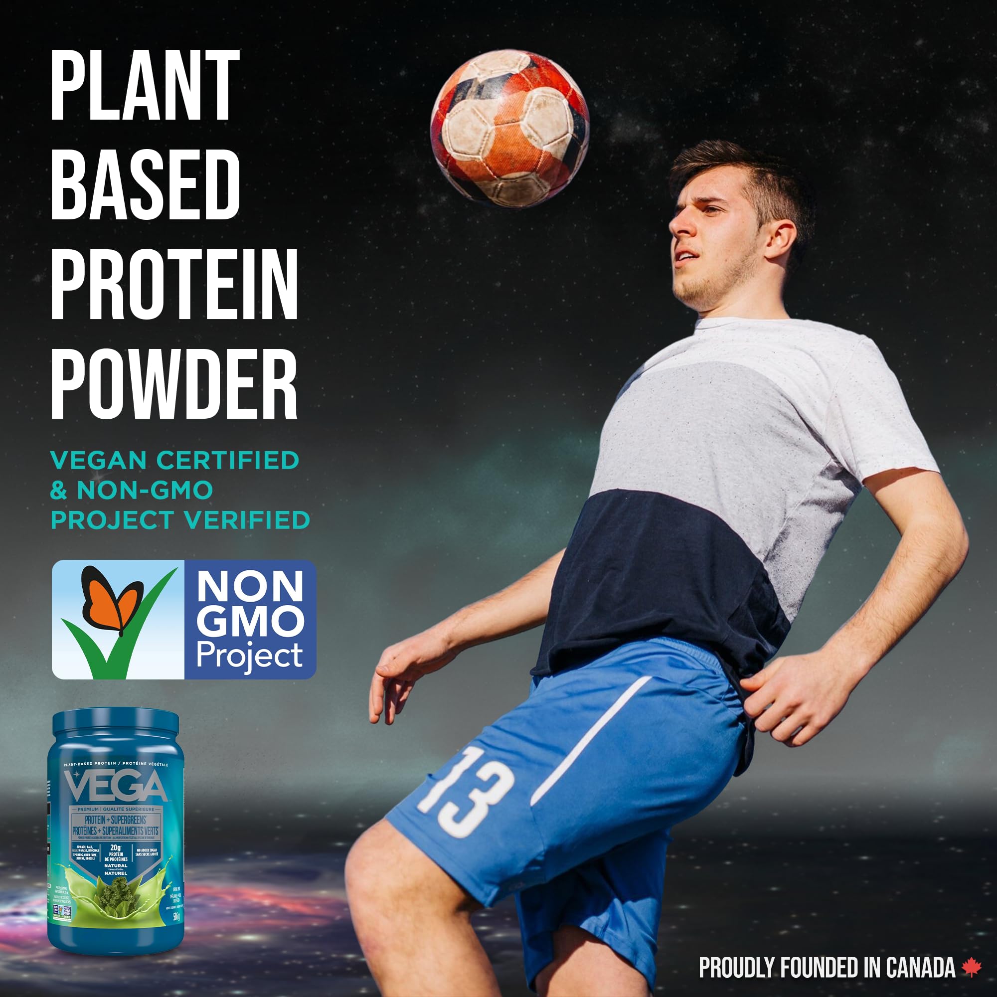 Vega Protein + Supergreens Vegan Plant Based Protein Powder – 20g Organic Pea Protein, Dairy-free, Healthy Breakfast Shake – Natural 21 Servings, 586 grams (Pack of 1) 🍁 All In One Marketplace Canada