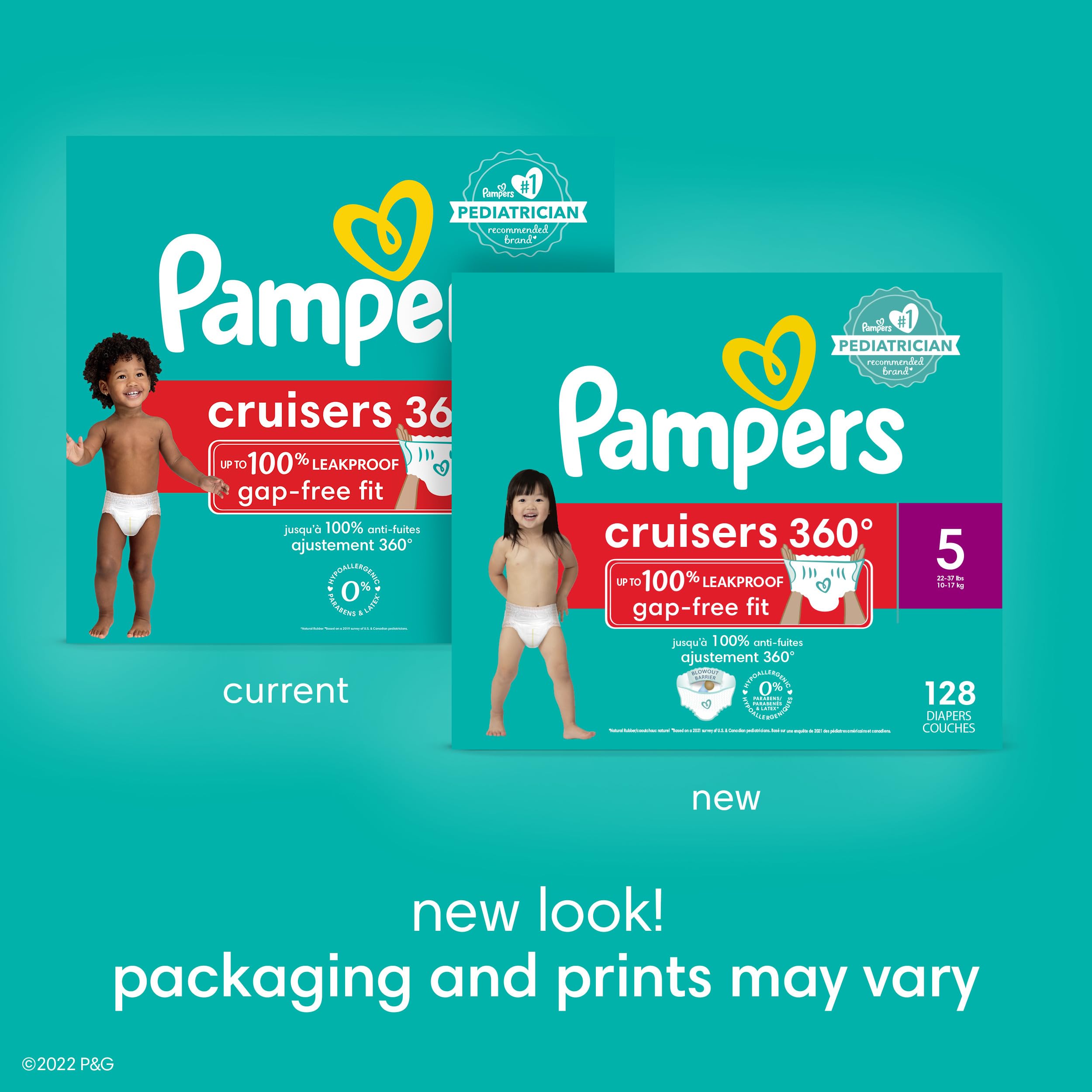 Pampers Diapers - Cruisers 360 degrees - Size 6, 76 Count, up to 100% Leakproof Fit, Designed for Active Babies, Pull On Diaper, EZ Off Tabs Designed for Easy Changes 🍁 All In One Marketplace Canada