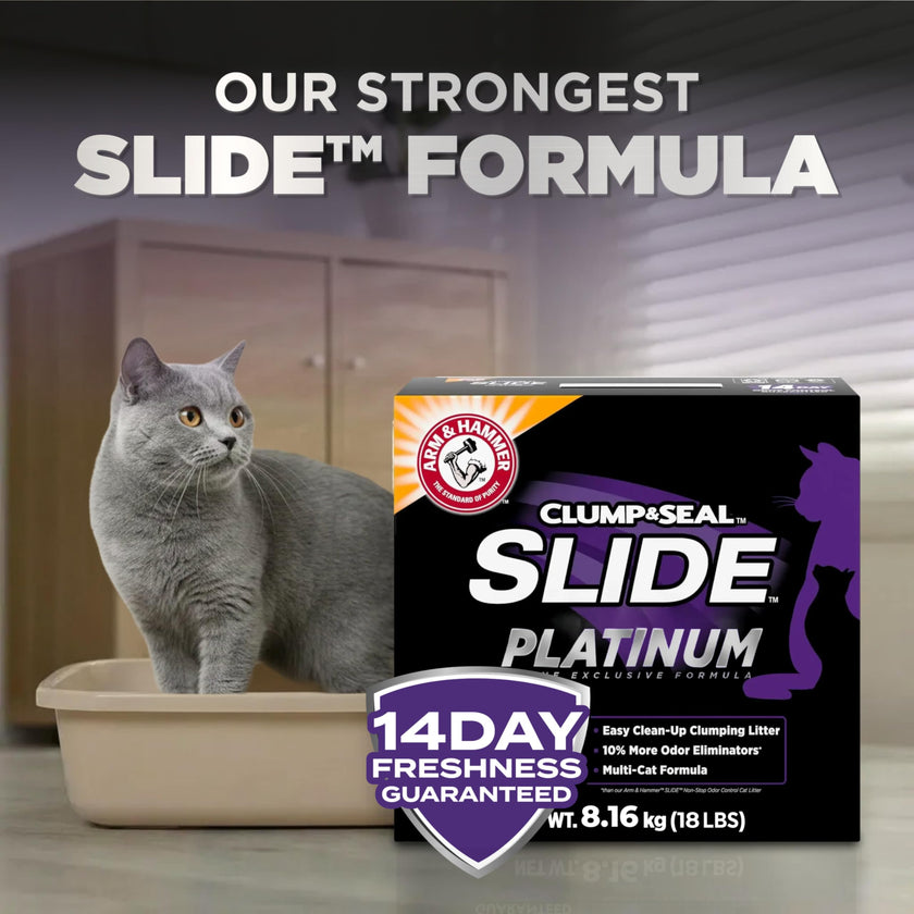 Arm & Hammer Platinum Clumping Cat Litter, 2x Longer Odour Control, Multi-Cat Clay, Ultimate 14-Day Freshness, Extra Oduor Eliminators, Effortless Clean, Dust-Free, Heavy-Duty Clumping, 8.16kg 🍁 All In One Marketplace Canada