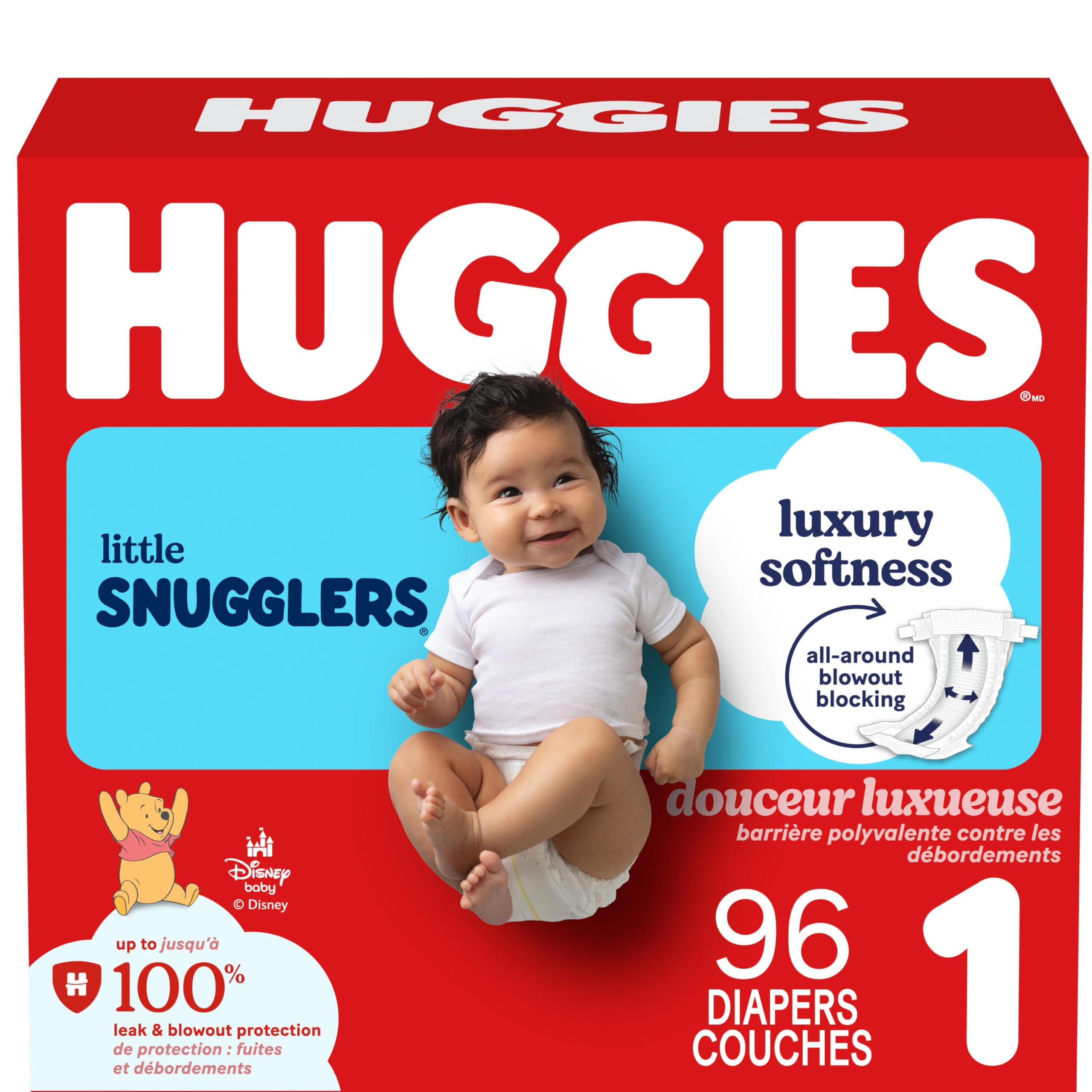 HUGGIES Diapers Size 1 - Huggies Little Snugglers Disposable Baby HUGGIES Diapers, 96ct, Giga Pack 🍁 All In One Marketplace Canada