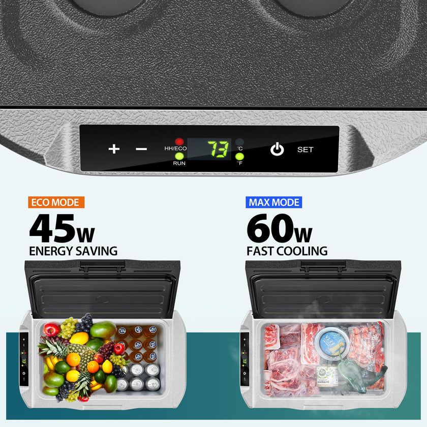 EUHOMY 12 Volt Refrigerator, 22QT(21L) 12V Cooler, Compressor Electric Cooler -4℉~68℉, 12V Fridge 12/24V DC 110-240V AC, Portable Freezer for Camping, Travel, Truck, Home 🍁 All In One Marketplace Canada