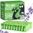 Pet N Pet Dog Poop Bags - USDA Certified 41% Plant-Based Doggy Poop Bags - Leak-Proof Sac Caca Chien Refill Rolls (1080 Count, Lavender Scented, Green) 🍁 All In One Marketplace Canada