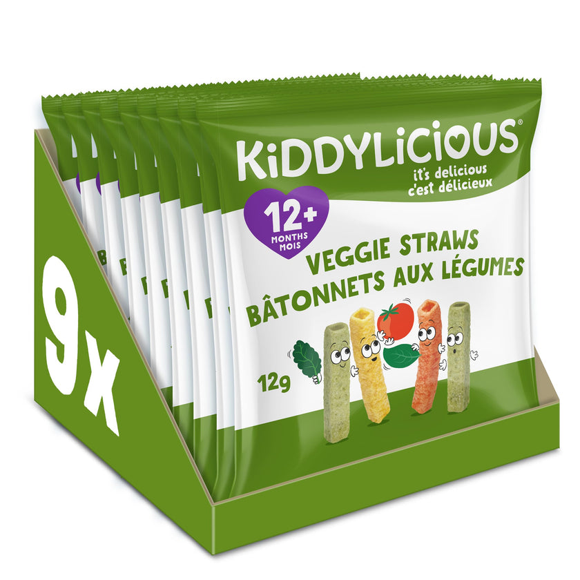 Kiddylicious Veggie Straws | 12+ Months | 9 Portions | 108g 🍁 All In One Marketplace Canada