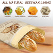 Beeswax Bread Bags for Sourdough, 2 Pack Reusable Bread Bag for Storage XL 17x13 Inch, Large Linen Bags for Homemade Sourdough - Keep Fresh, Freezer Safe 🍁 All In One Marketplace Canada