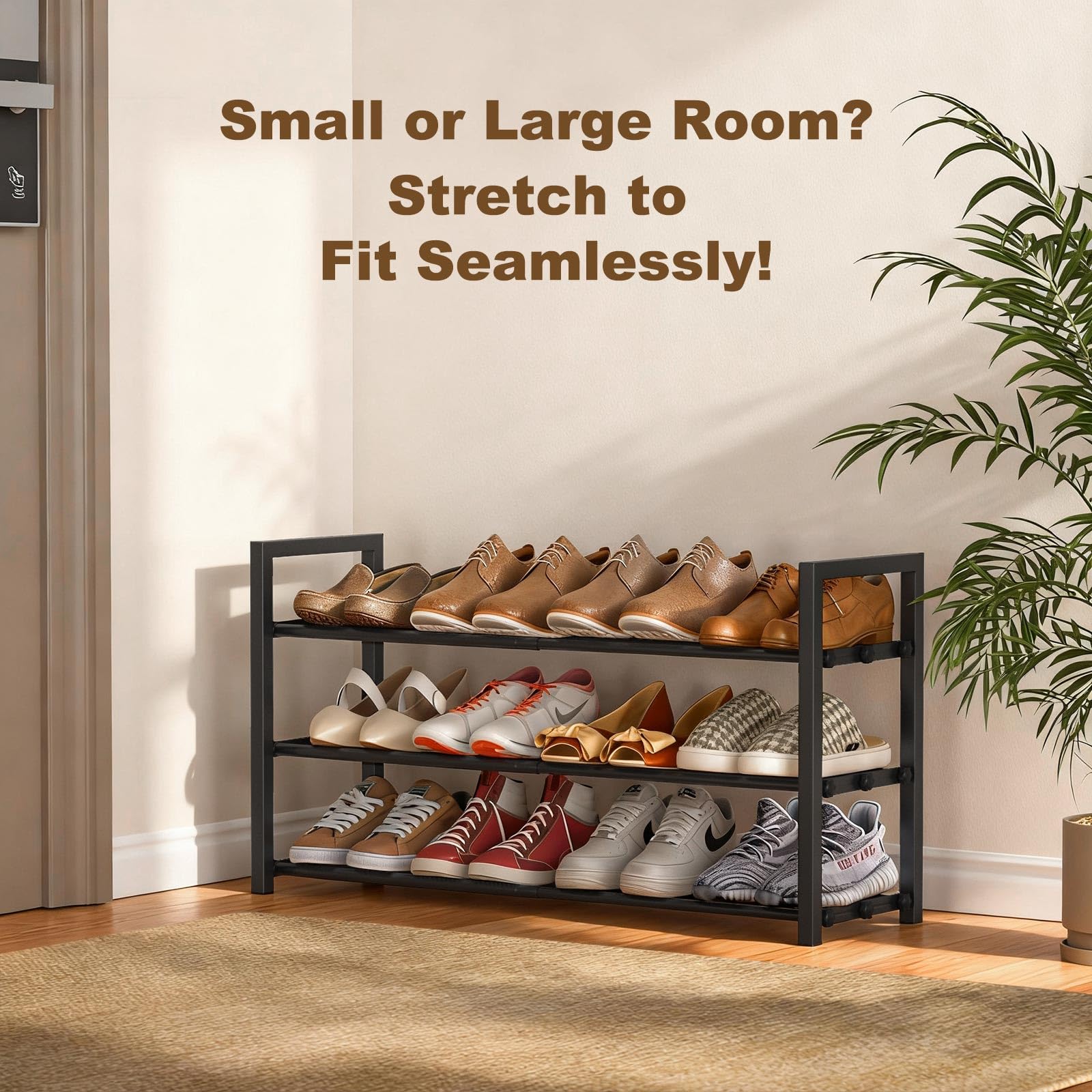 Roylvan 3-Tire Expandable Shoe Rack, 17